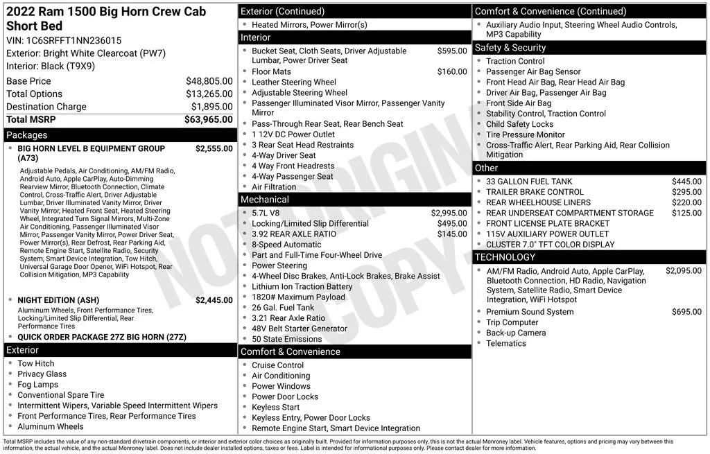 ram ram 1500 pickup 2022 1C6SRFFT1NN236015 image ram ram 1500 pickup 2022 1C6SRFFT1NN236015 image